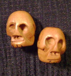 wood skull beads