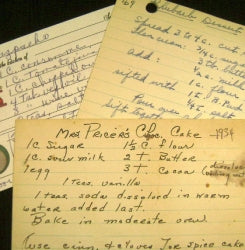 vintage recipe cards