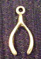 brass wishbone charm