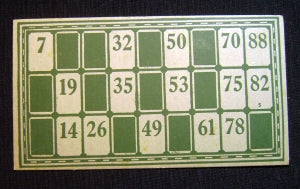lotto game card
