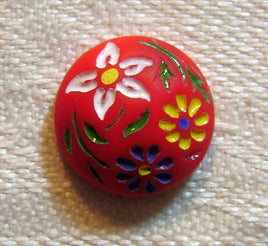 3906. Red Flowers Cabochons.