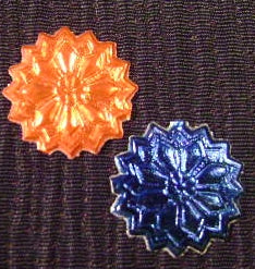 red and blue rosette foils