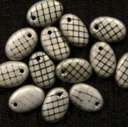 black and silver glass beads