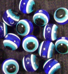 blue plastic eye beads