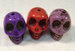 colored skull beads