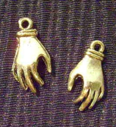 gold hand pair charms