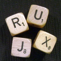 wooden letter dice
