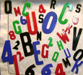 vintage paper letters and numbers