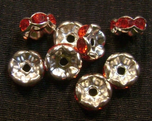red rhinestone beads