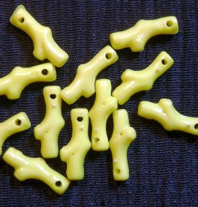 yellow plastic coral beads