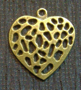 bronze open heart charms