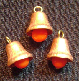 copper and orange bell charms