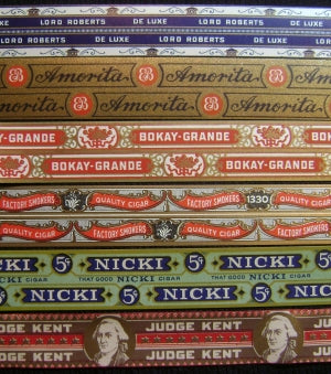 skinny cigar box labels