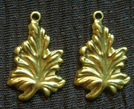 brass leaf charms