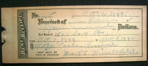vintage rent receipts