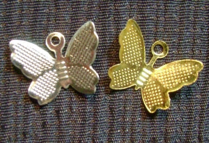 gold and silver butterfly charms
