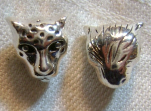 silver metal leopard bead