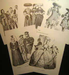 5166. Costumes of Yore Half Pages.