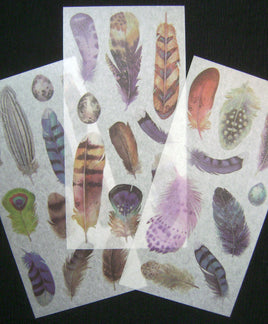 5217. Washi Feather Stickers Pack.