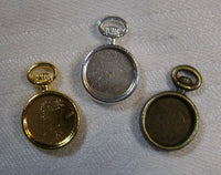 5340. Pocket Watch Charms in Three Colors.